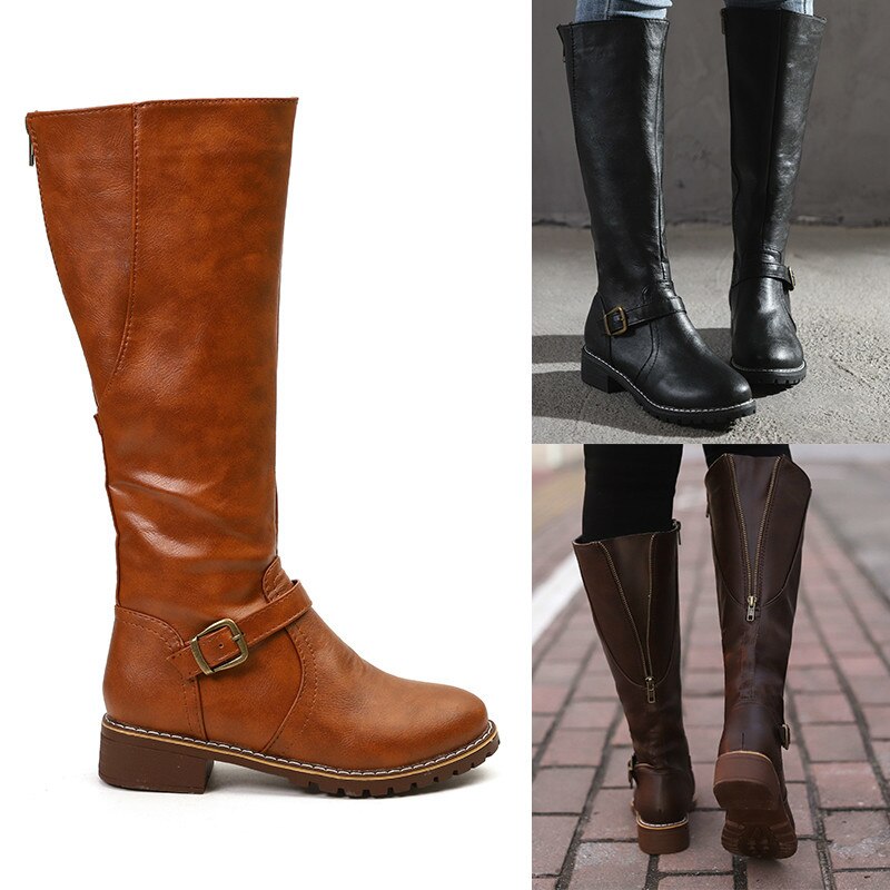 Knee-High Leather Riding Boots