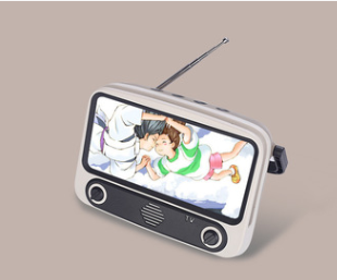 Creative Retro Bluetooth Speaker with Mini Radio and Phone Stand