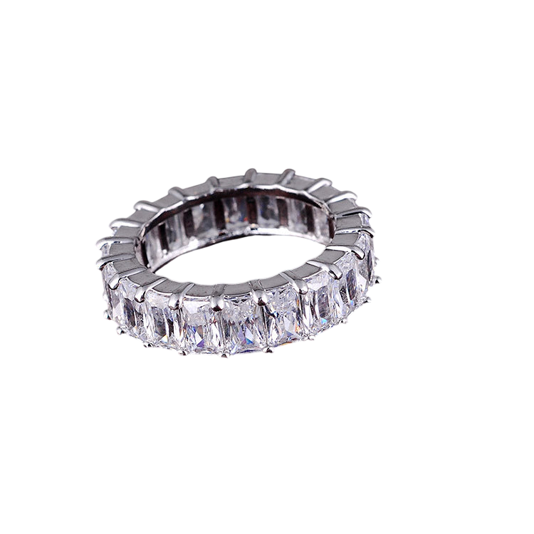 Couple's Zircon Platinum Rings (Matching Set)