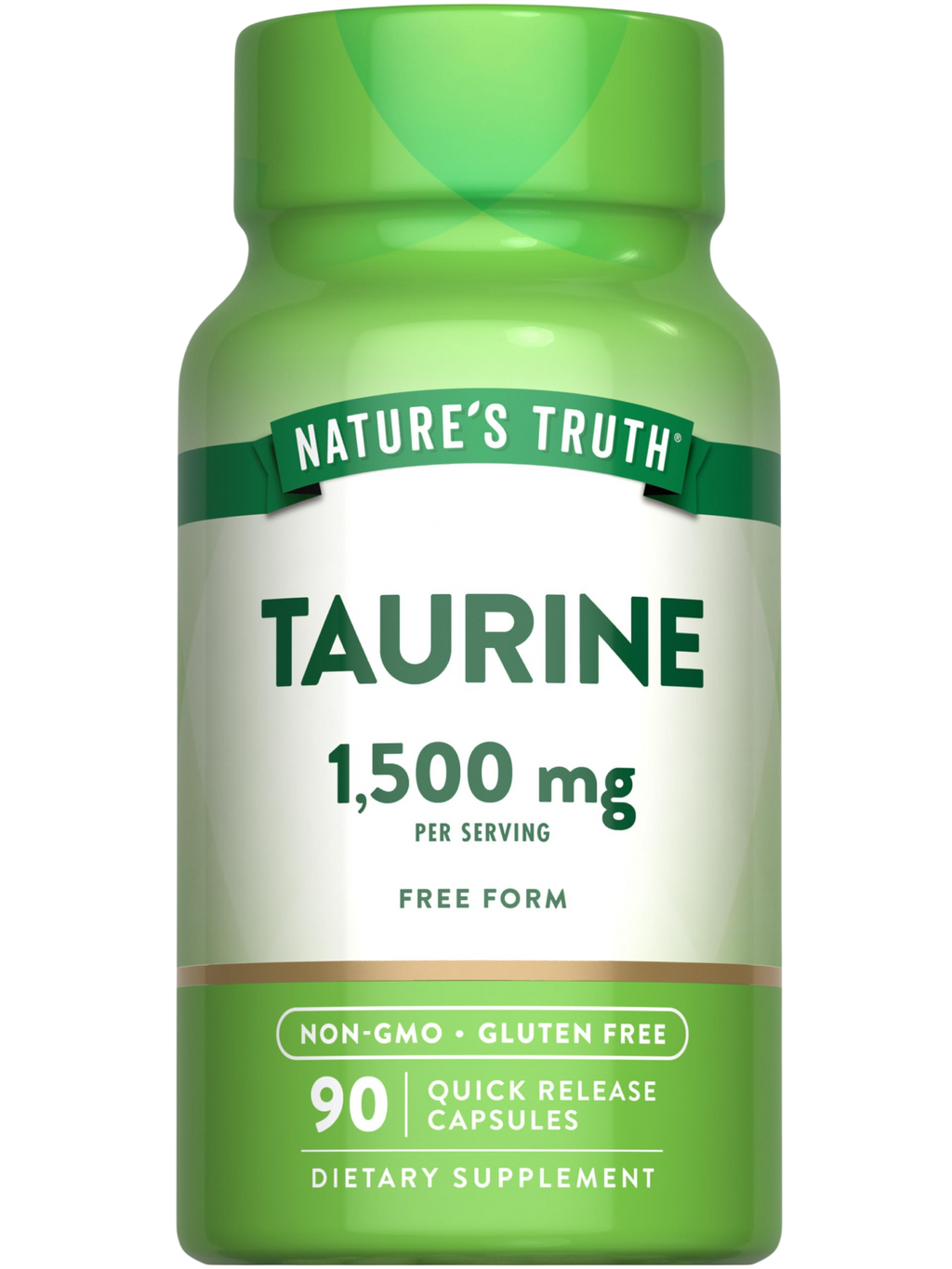 Natures Truth Taurine Supplement 1500Mg 90 Capsules Non Gmo Gluten Free Amino Acid Supplement