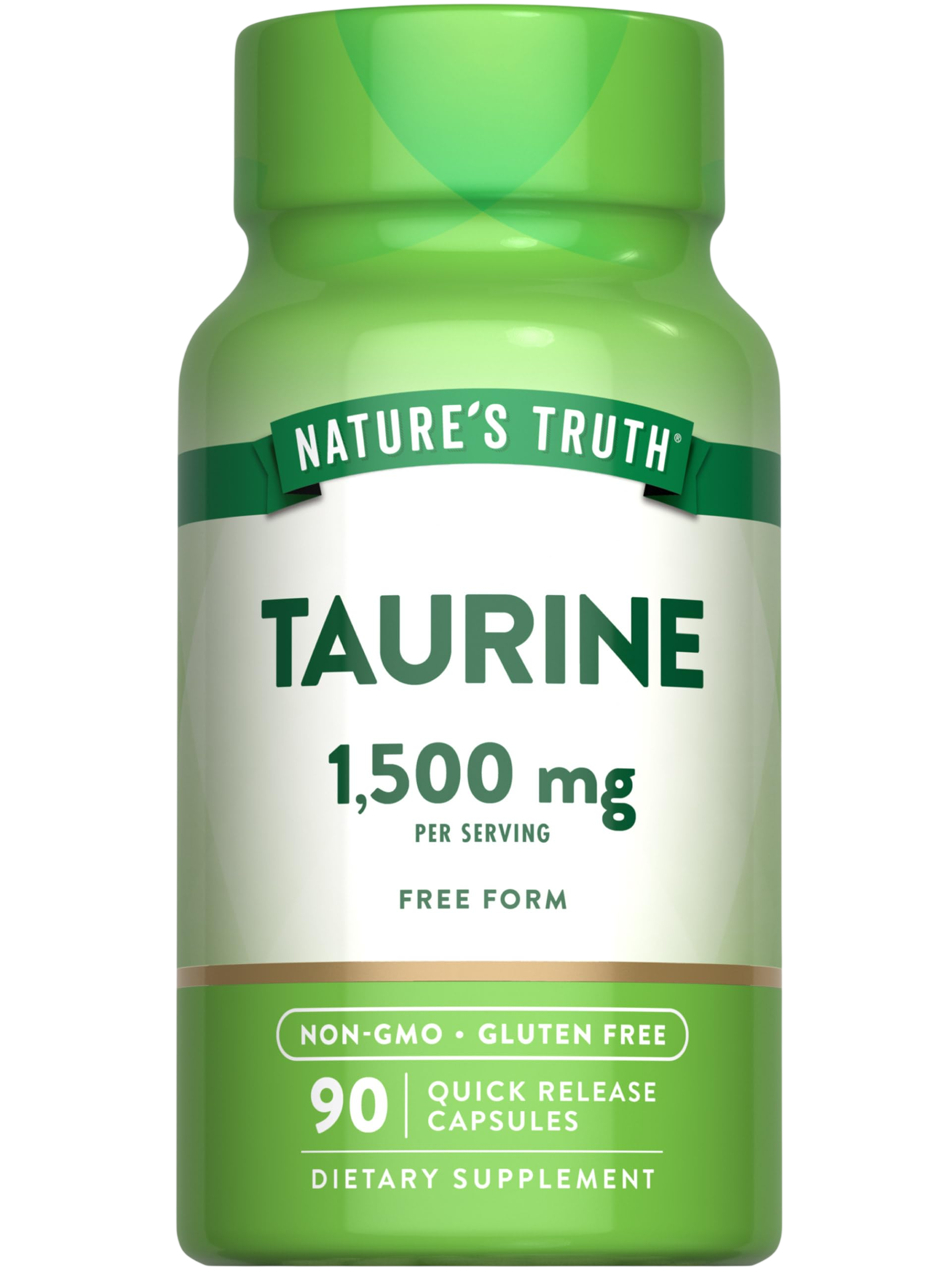 Natures Truth Taurine Supplement 1500Mg 90 Capsules Non Gmo Gluten Free Amino Acid Supplement