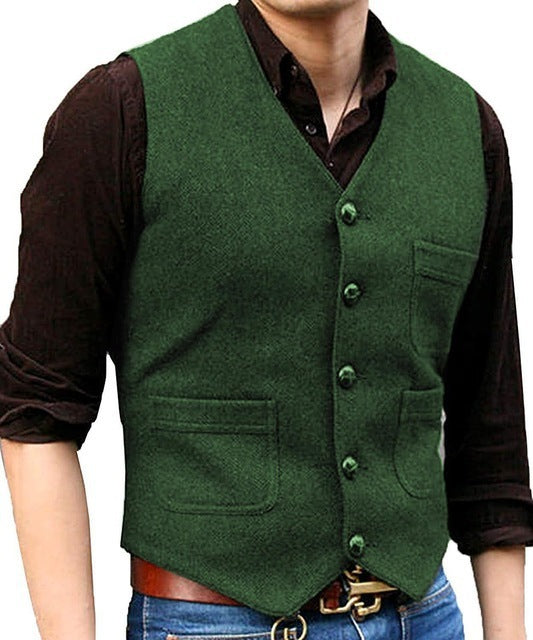 Men's Vest in Organic Cotton, Wool, and Cashmere Blend