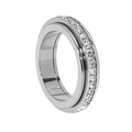 Pingyongchang Anxiety Rings Titanium Steel Spinner Fidget Band Rings for Women Ladies Cubic Zirconia Relieving Anxiety Wedding Promise Lucky Statement Rings-6