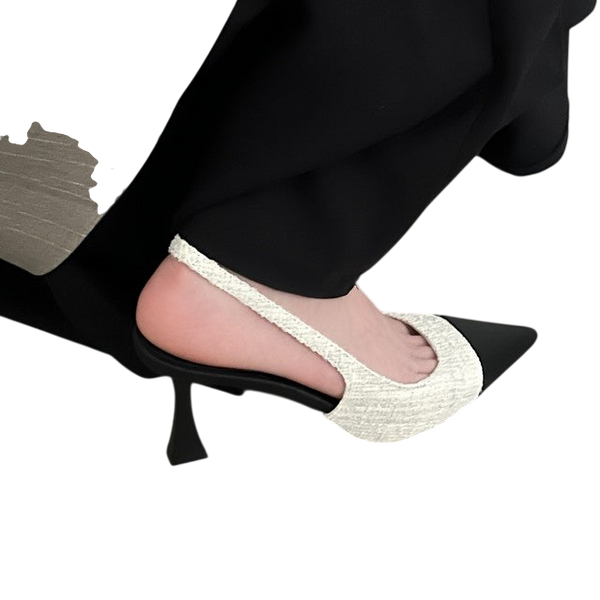 Women's Real Leather Slingback Square Toe Pumps