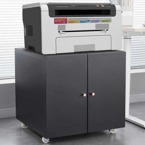 Office Furniture Copy Cabinet Black 2 Door Steel Copy Rack Mobile Dock Document Printer Rack