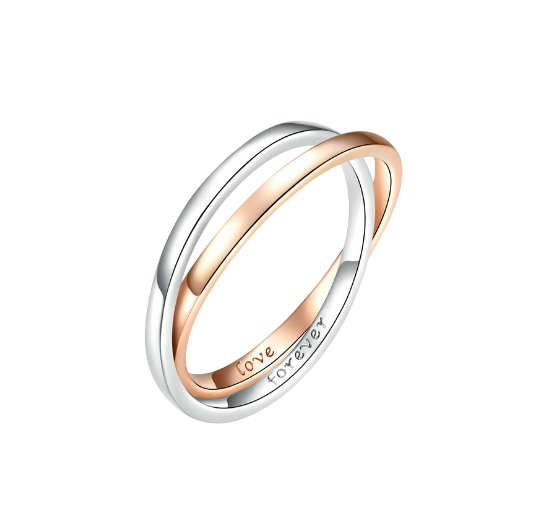 Couple Silver Ring Set - Stacking Rings
