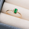 Emerald Diamond Ring for Women with Colored Stones