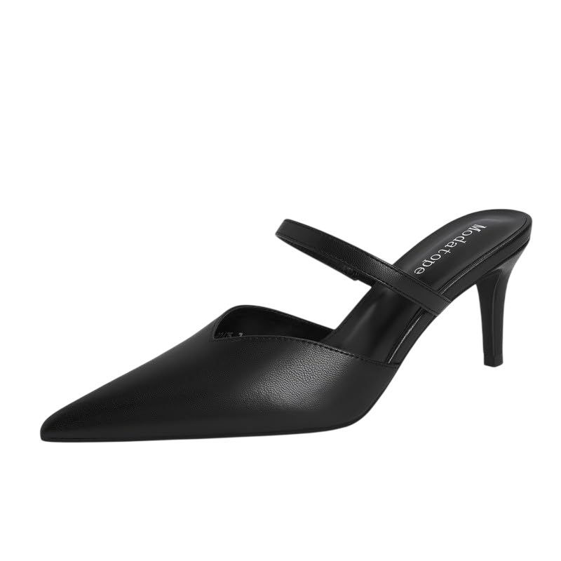 Modatope Heels For Women Black Pumps Close Toe High Heel Pumps Pointed Toe Heeled Mules For Women Size 7