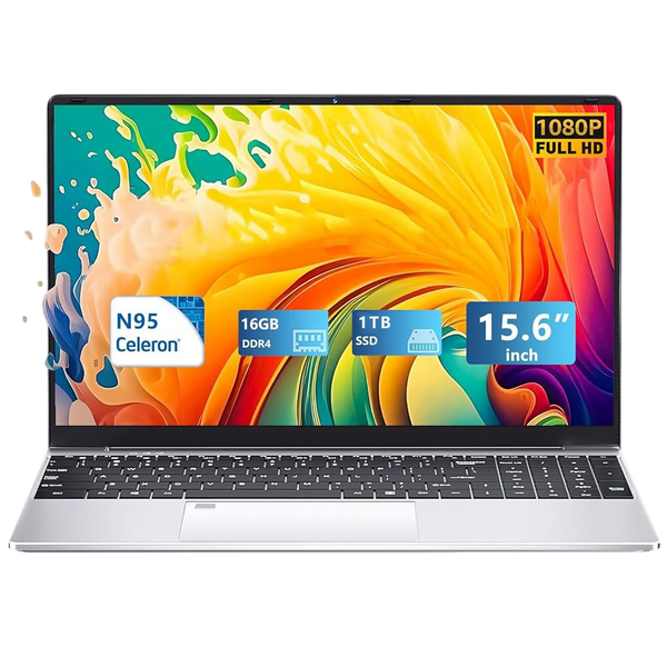 15.6Inch Gaming Laptop Laptops N95 (Up to 3.4GHz) Processor Lap top 16GB Notebook Computer 1TB SSD Traditional Computers FHD IPS 180 Angle Opening Backlit Keyboard Fingerprint Unlock Netbook