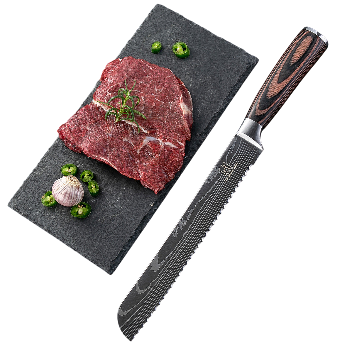 Damascus Style Kitchen Knife Set