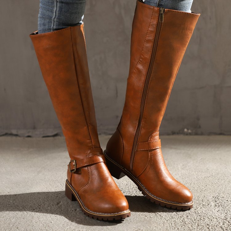 Knee-High Leather Riding Boots