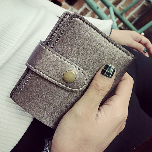 Button Closure Two-Fold and Three-Fold Card Wallets