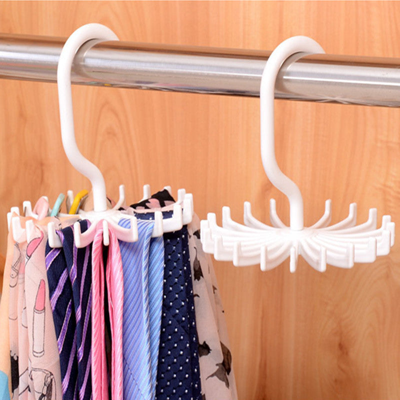 Rotating Hook Rack for Scarves and Ties Storage
