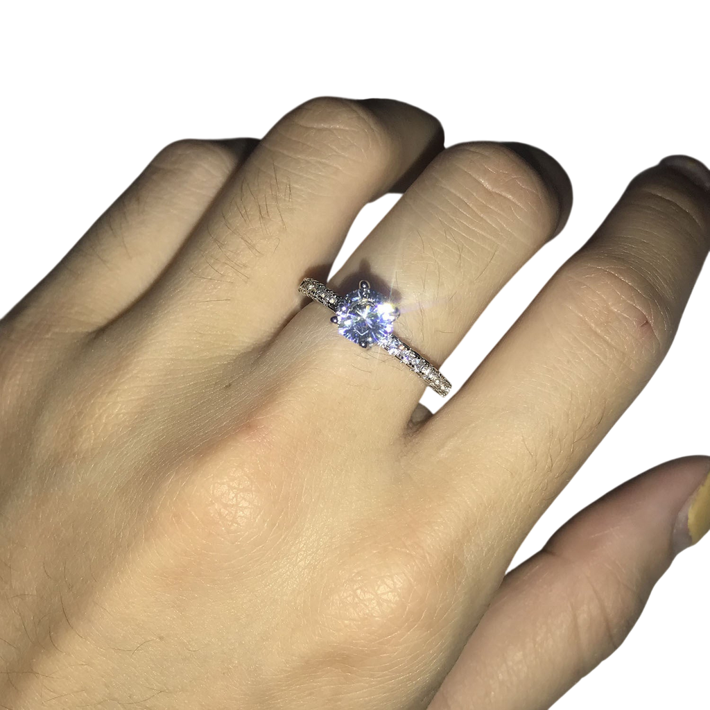 Minimalist Electroplated Diamond Simulated Wedding Rings