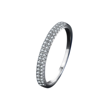 Simple S925 Mosangshi Wedding Rings (Pair)