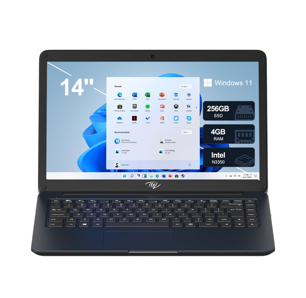 LETSUNG 14 Laptop Computer Dual-Core Intel Celeron N3350 Processors 4GB RAM 256GB SSD Windows 11 Laptops Computers Ultra Slim Long Battery Life 2.4G/5G WiFi BT 4.2 HDMI
