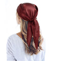 QBSM 35 Satin Large Square Head Scarf Silk Feeling Neck Scarves Hair Sleeping Wrap Lightweight Headscarf for Women
