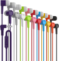 Maeline Bulk Earbuds 10 Pack in-Ear Stereo Headphones for School Classroom Library Travel Gym Tangle-Free in-Line Microphone Earbuds for Phones Tablets Laptops Computer 3.5mm Jack Multi Color