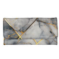 Binienty Womens Wallets PU Leather Gray MarbledWater Ripple Wallets for Women Multiple Card Slots Ladies Long Wallet Card Holders Three Fold Clutch Purses Wallets