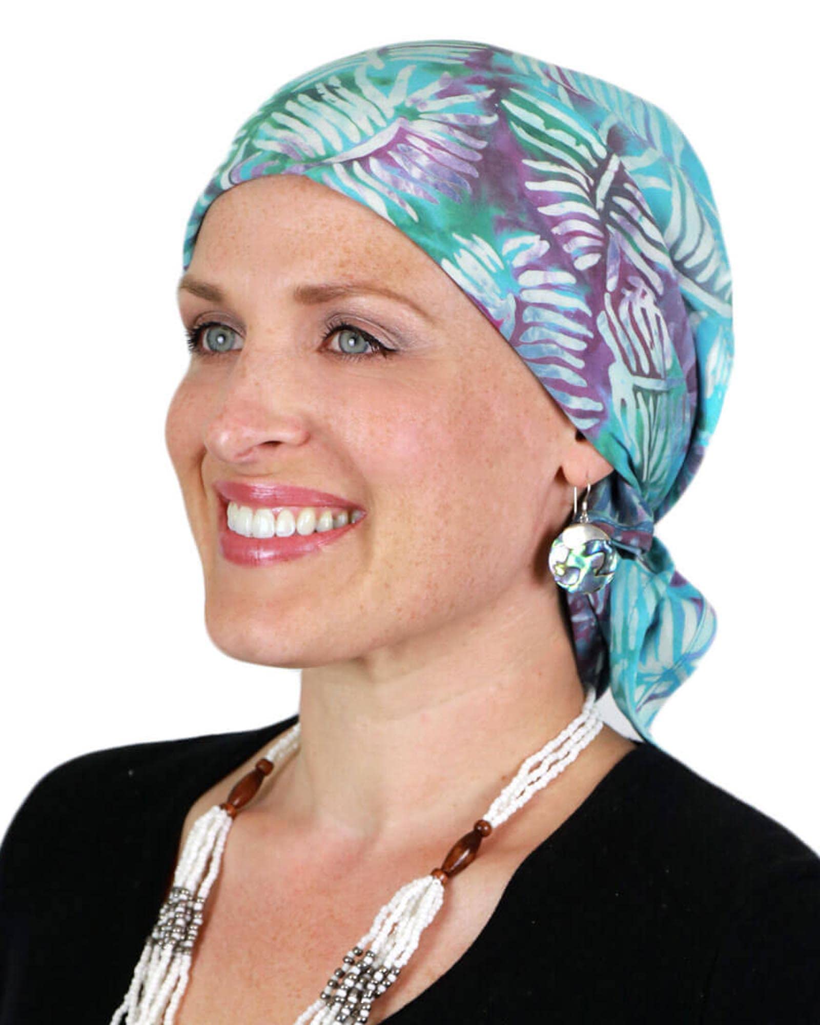 Hats Scarves & More Chemo Scarf Head Scarves for Women Cancer Headwear Headscarf Head Coverings 28 Inch Square Batik (AQUA PALMS)