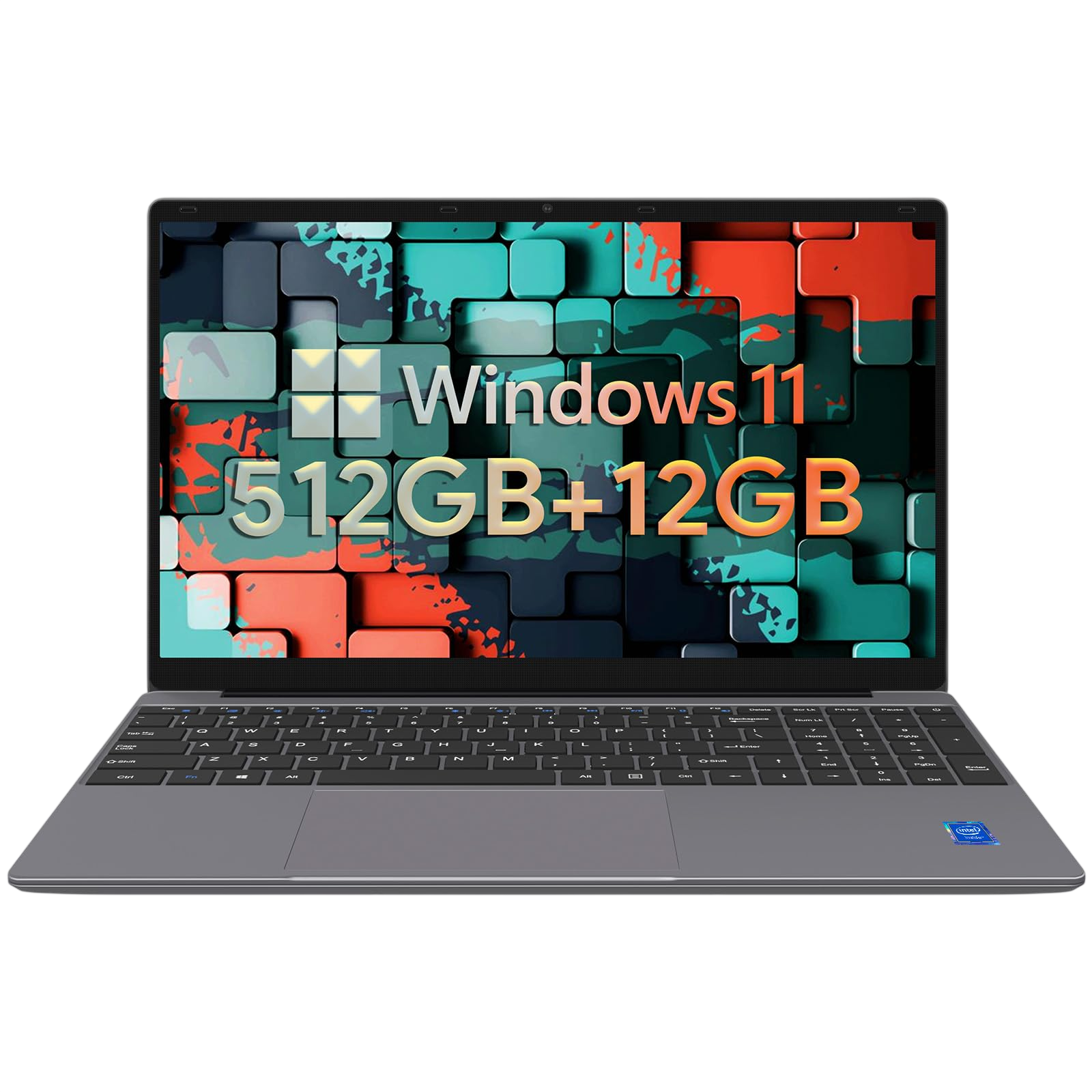 ApoloSign Laptop Laptops Computer 15.6 inch 12GB DDR5 512GB SSD Expandable 1TB FHD IPS 1920x1080 Display Intel N5095(Up to 2.8GHz) 2.4G+5G WiFi 178° Open Angle Dual Speakers - Space Gray