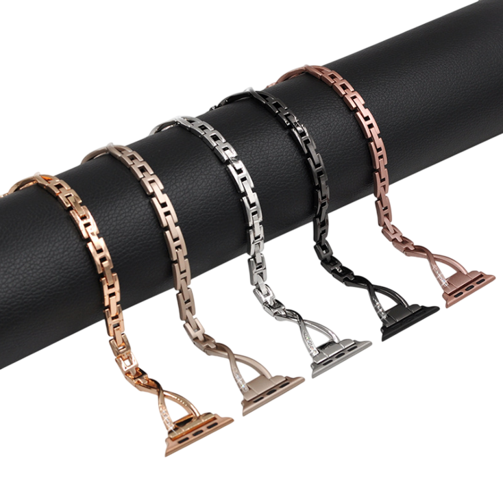 Apple Watch Band X-Type Stainless Steel with Diamonds