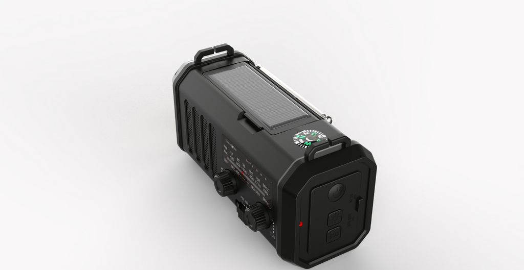 M/AM Solar-Powered Flashlight Radio