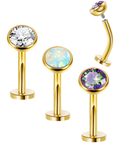 LOAYHOAY 3Pcs 14G Surgical Steel Belly Button Rings for Women Floating Belly Rings Flat Back Belly Piercing Convex Base CZ Navel Rings Curved Barbell Internally Threaded Navel Piercing Jewelry G12