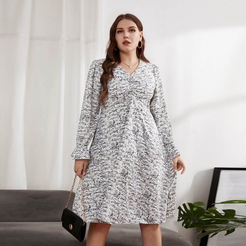 Summer V-neck Long-sleeved Dresses for Women