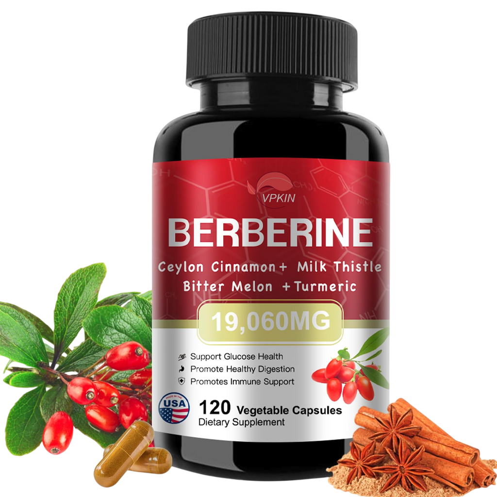 Vpkin Berberine Supplement 19060Mgberberine With Ceylon Cinnamonbitter Melonmilk Thistleberberine Hcl Supplement120 Capsules