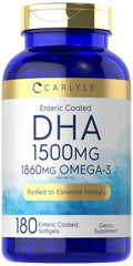 Carlyle DHA Supplement 1500mg | 180 Softgels | Omega-3 Supplement | Non-GMO Gluten Free