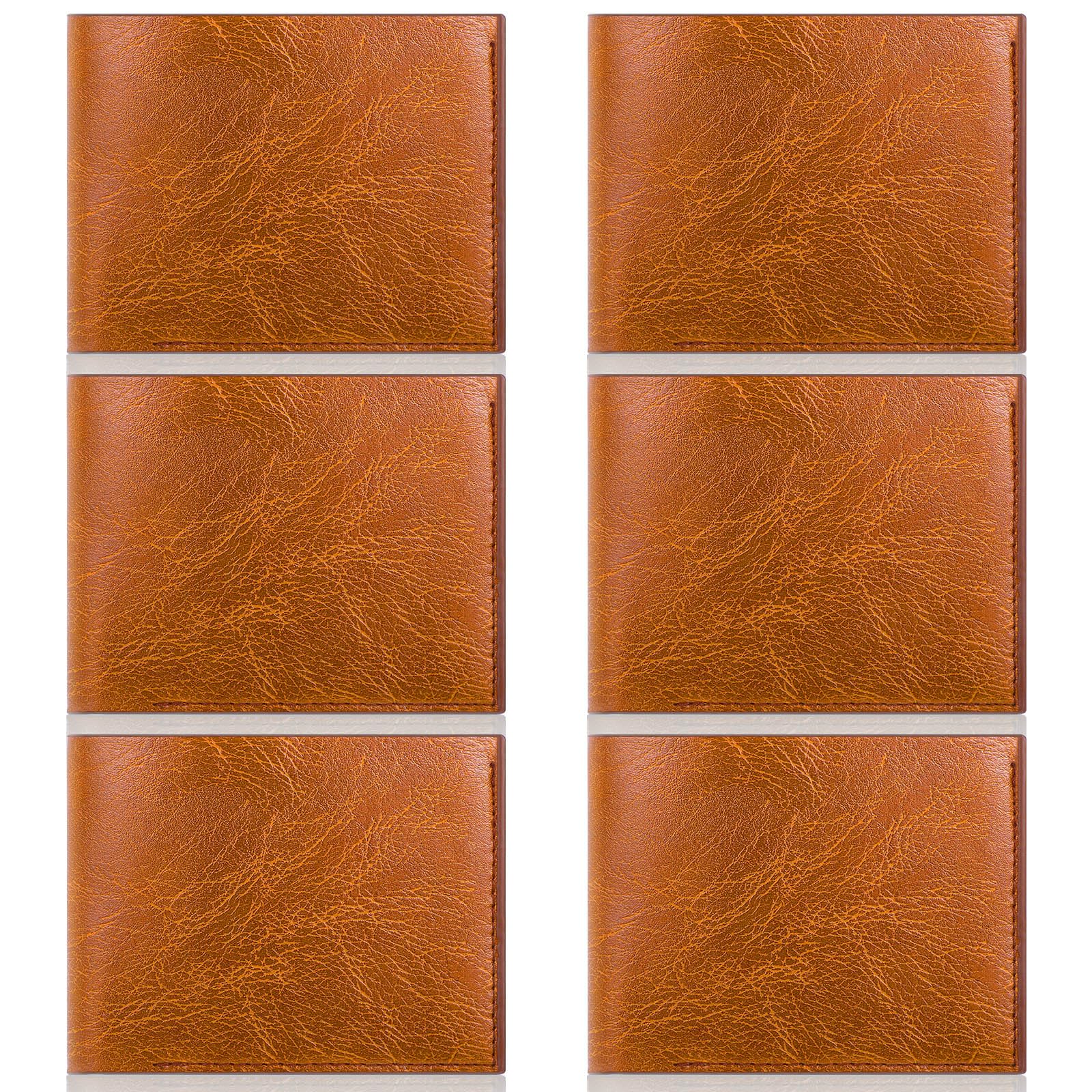 Sotiff 12 Pcs Leather Wallets Bulk for Men Blanks Wallet in Bulk for Laser Engraving PU Trifold Wallets Christmas Father Gift(Khaki)