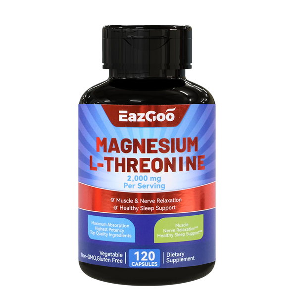 EAZGOO Magnesium L-Threonine Supplement Mineral Magnesium Supplement Magnesium L-Threonine 2000mg 120 Capsules