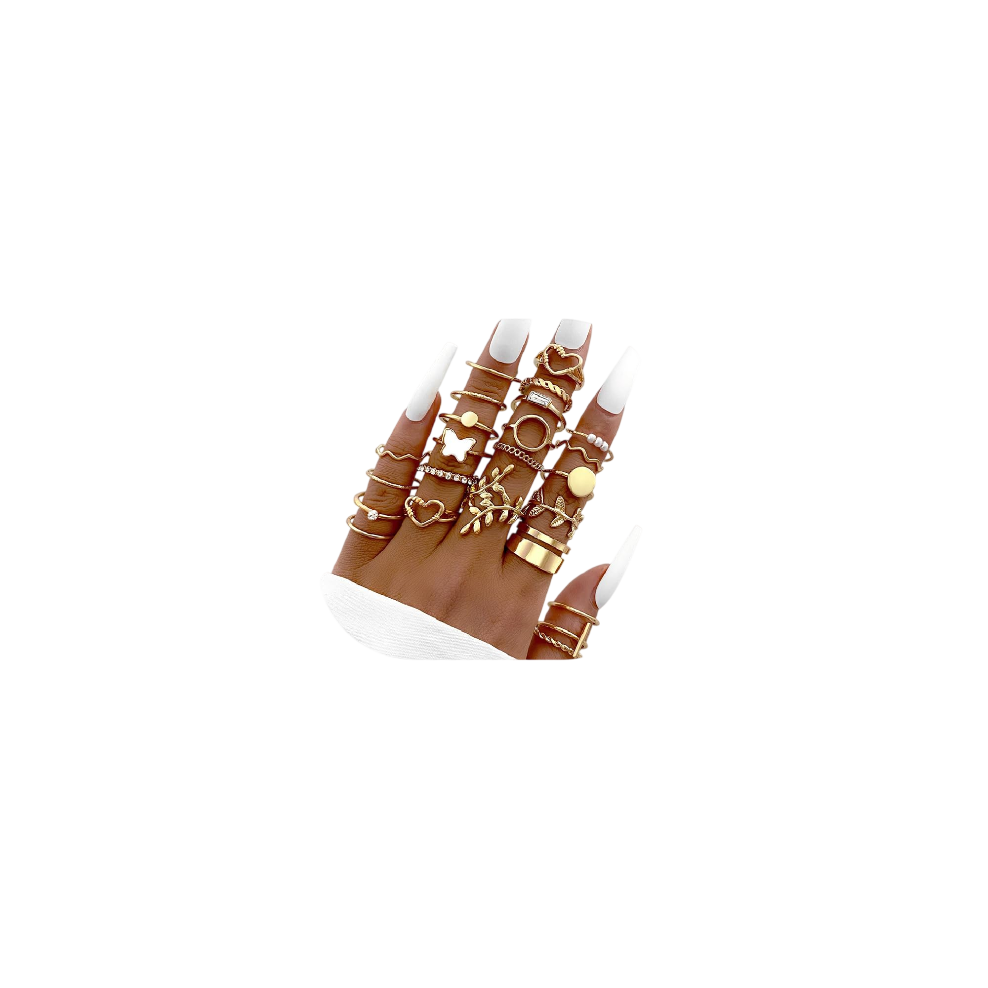 XIUQILAI 24 Pcs Gold Rings for Women-14K Gold Knuckle Stackable Chunky Rings Pack-That Dont Tarnish Gold Rings Set Jewelry