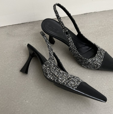 Women's Real Leather Slingback Square Toe Pumps