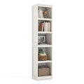 LINSY HOME 5-Shelf Bookcase Narrow Bookshelves Floor Standing Display Storage Shelves 68 in Tall Bookcase Home Decor Furniture for Home Office Living Room Bed Room - White Oak.