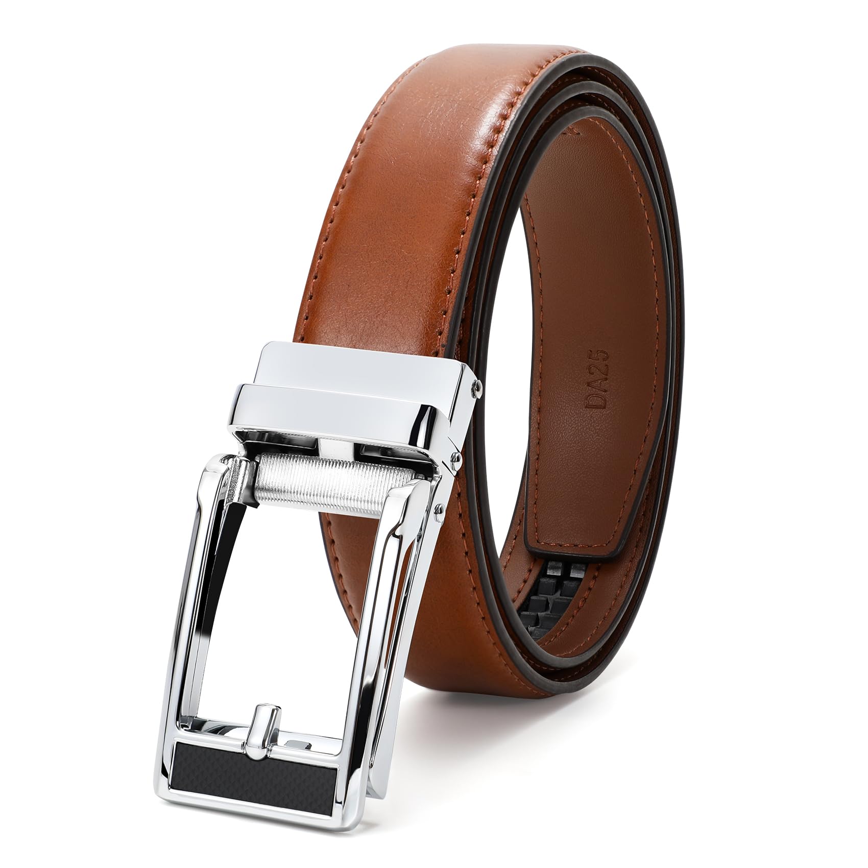 JASGOOD Boys Belt Leather Ratchet Dress Belt Kids Adjustable Leather Belt for School Uniform One Hand Release