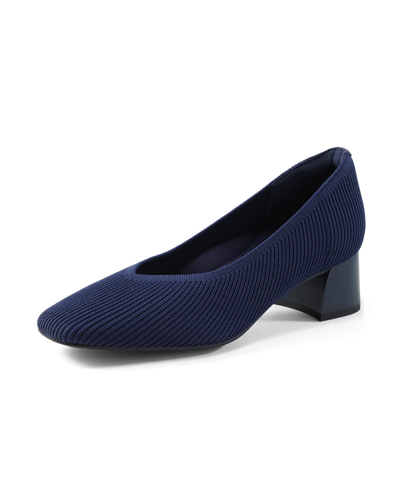 Arromic Womens Pumps Closed Toe Chunky Heels for Women Square Toe Low Block Heels Work Pumps Shoes Casual Daily Wear Navy Pumps for Women Medium Size
