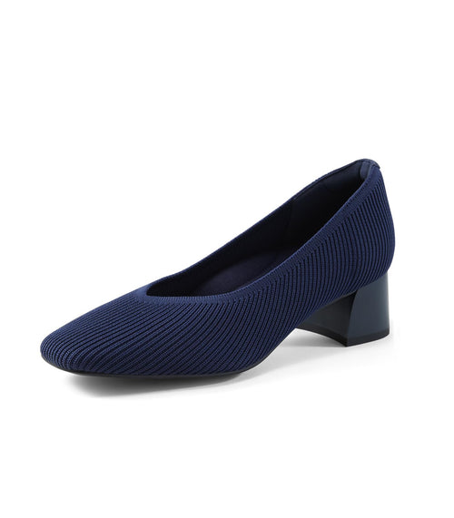 Arromic Womens Pumps Closed Toe Chunky Heels for Women Square Toe Low Block Heels Work Pumps Shoes Casual Daily Wear Navy Pumps for Women Medium Size