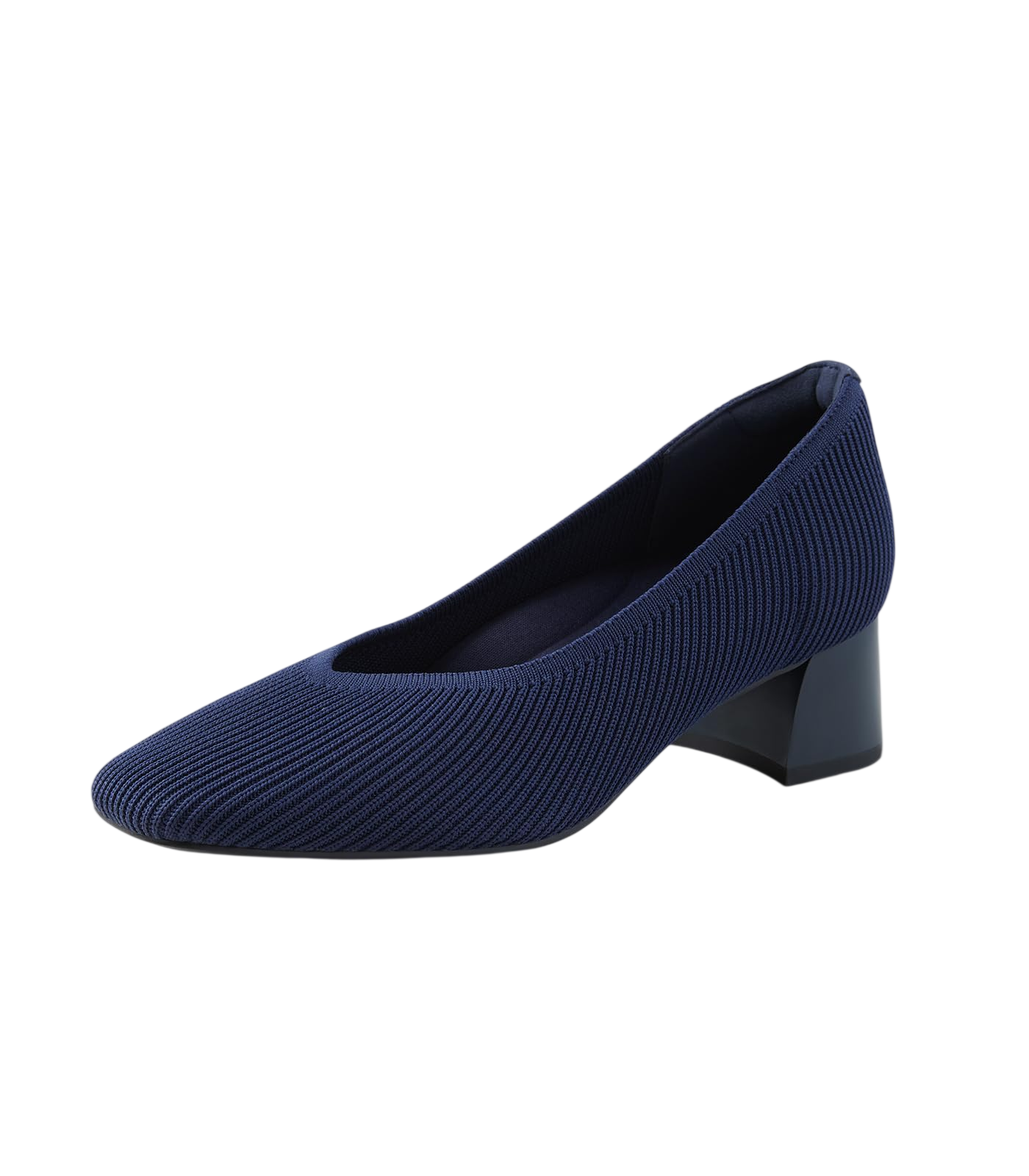 Arromic Womens Pumps Closed Toe Chunky Heels For Women Square Toe Low Block Heels Work Pumps Shoes Casual Daily Wear Navy Pumps For Women Medium Size
