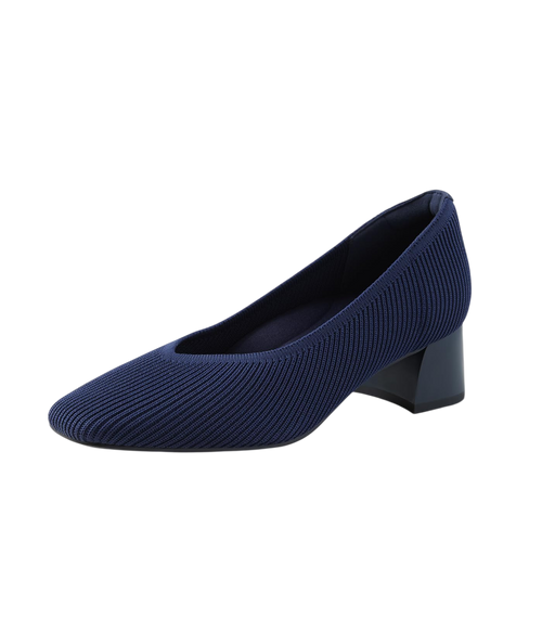 Arromic Womens Pumps Closed Toe Chunky Heels For Women Square Toe Low Block Heels Work Pumps Shoes Casual Daily Wear Navy Pumps For Women Medium Size