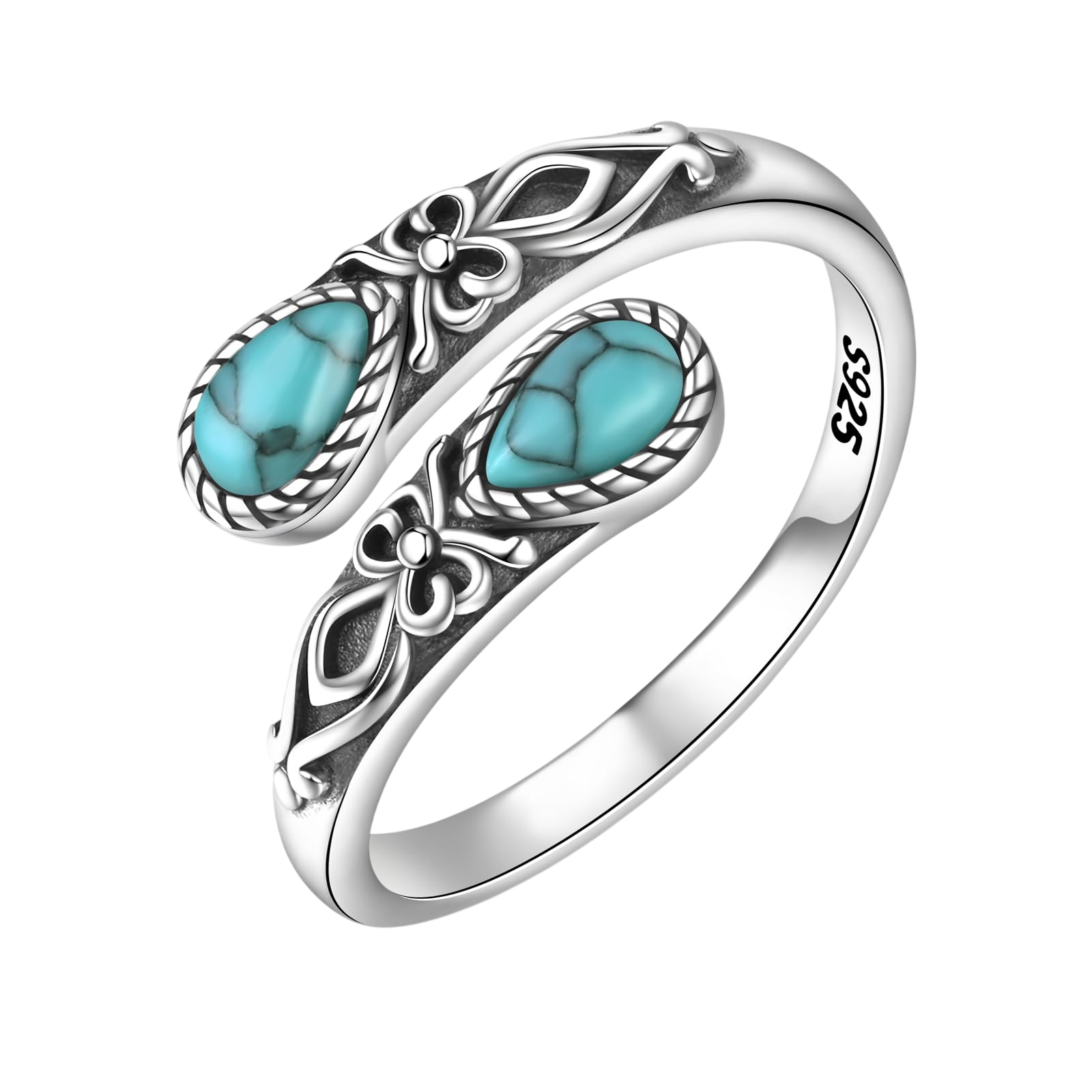 925 Sterling Silver Natural Moonstone Rings For Women Adjustable Sunflower Thumb Ring Vintage Spoon Rings Labradorite Rings Gift For Mom Wife Sister Her Turquoise Victorian
