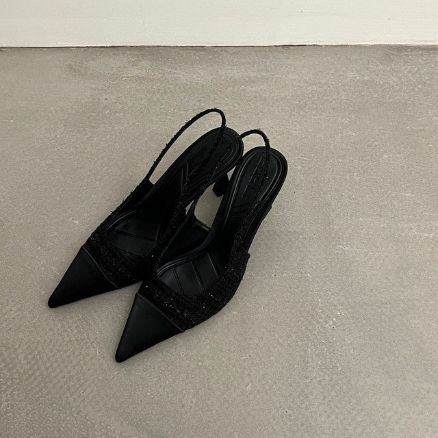 Women's Real Leather Slingback Square Toe Pumps