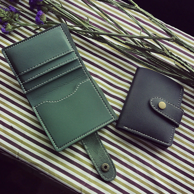 Button Closure Two-Fold and Three-Fold Card Wallets