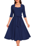 Plus Size Cocktail Dress Modest Dress For Church Work Dresses For Women Elegant Classy Wedding Guest Dresses For Women Homecoming Dresses Navy 3Xl