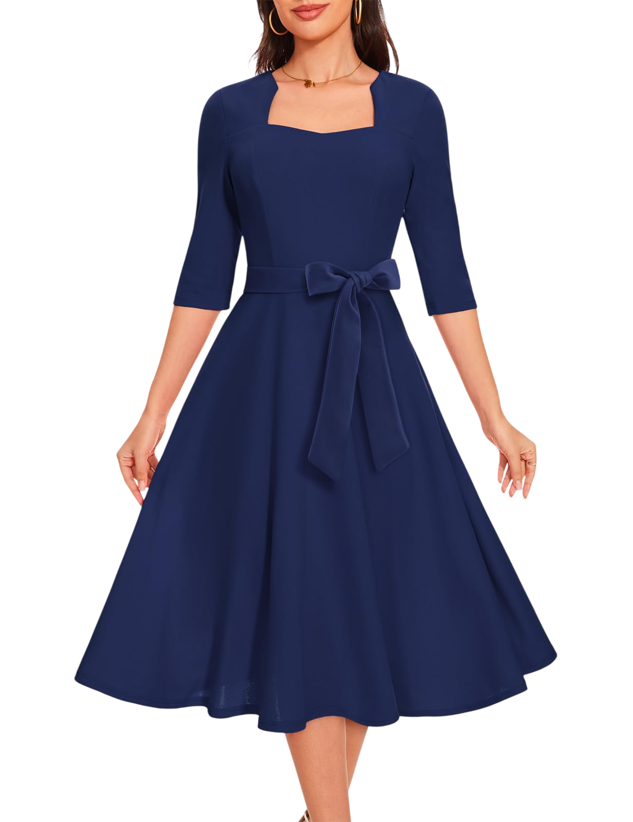 Plus Size Cocktail Dress Modest Dress For Church Work Dresses For Women Elegant Classy Wedding Guest Dresses For Women Homecoming Dresses Navy 3Xl