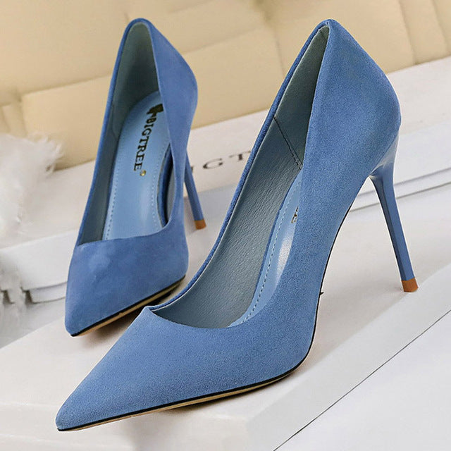 Pointed Toe Suede Pumps