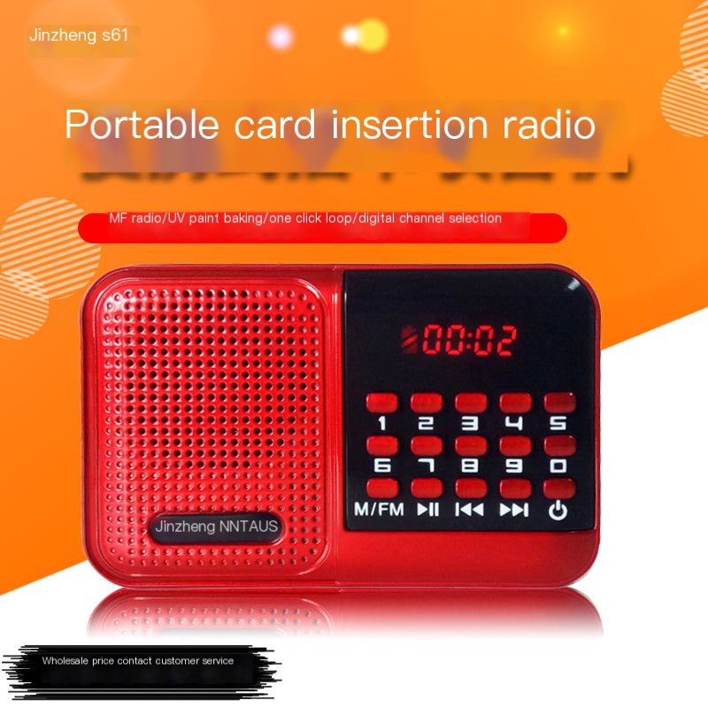 Jinzheng S61 Portable FM Radio with Card Slot Speaker