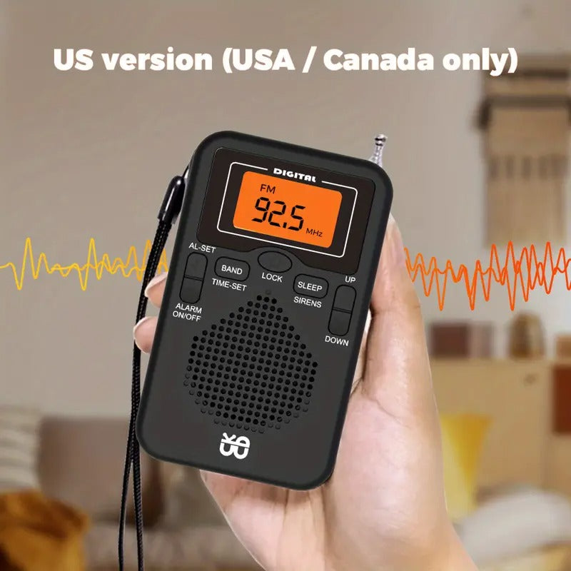 Cappsu AM/FM Portable Radio with LCD Screen & Headphones