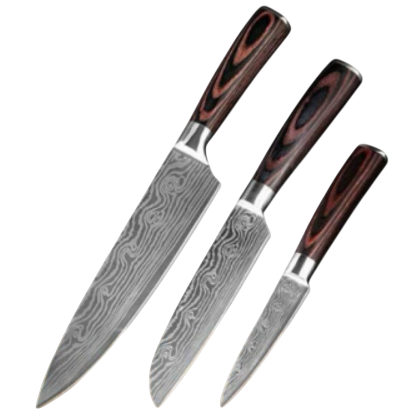Damascus Style Kitchen Knife Set